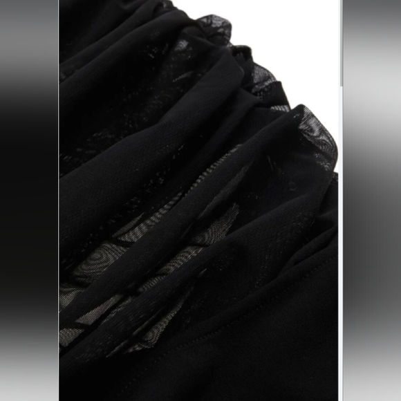 NWT Mugler x HM Limited Edition gathered one-shoulder black mini dress, sz small - Picture 5 of 9